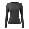 Dames Ronde Hals Lange Mouwen T-shirt Slim Fit Casual Effen Crop Top Gerimpeld Basic Dagelijks Laagjes Shirt