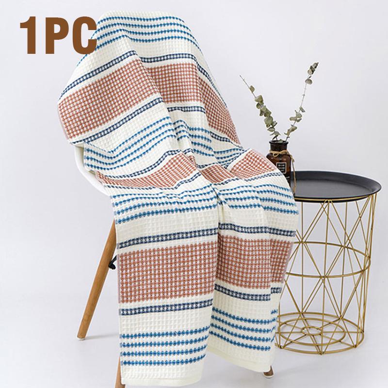 100% Cotton Bath Towel Set High Quality Striped Waffle Towel for Child Home Water Absorption Soft Washcloth 35X75CM/70X140CM