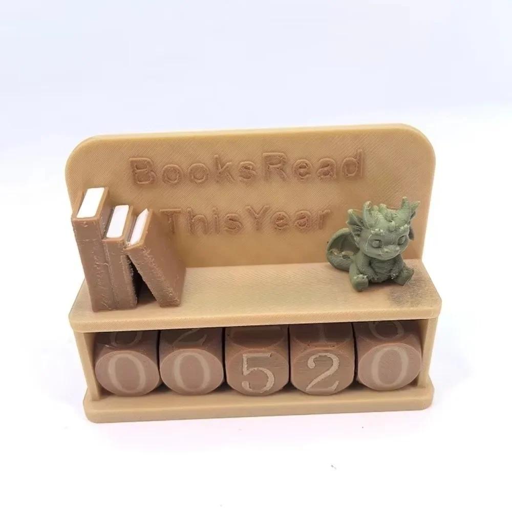 3D-печатный 3D-счетчик прочитанных книг Ручной счетчик Знак для книголюба Отслеживатель книг Знак Книги, прочитанные в этом году Креативный