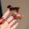 2PCS Popular Flock Dachshund Hair Barrettes With Side Clasp NonSlip Hairpin For Teens Girl Gentle Hair Accessories