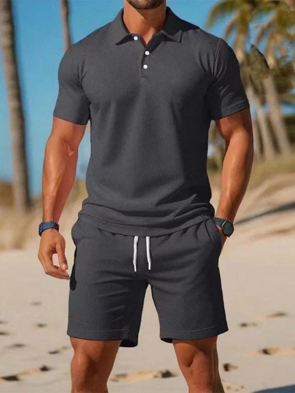 2026 Men's Slim-Fit Summer Casual Sports Polo & Shorts Set