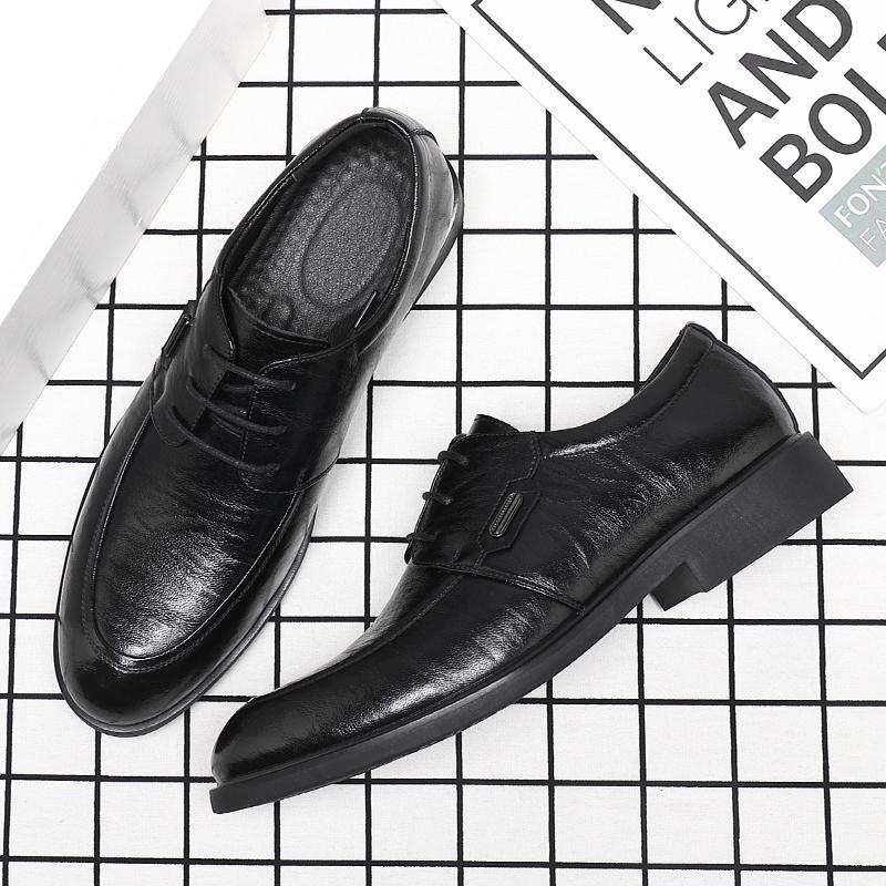 FashionLuxury Brand Men's Genuine Leather Shoes Pointed Groom's Wedding Shoes High-end Formal Shoes for Men's Business Work Non-slip
