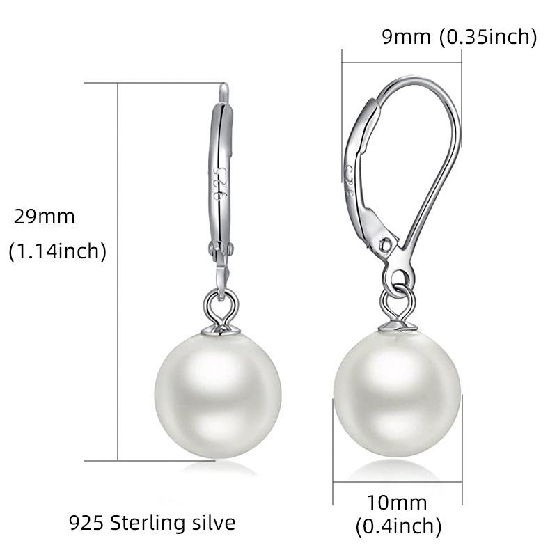 Echte S925 Sterlingsilber Mode Perlen-Ohrhänger für Damen Elegante Hochzeitsparty Schmuck Geschenke