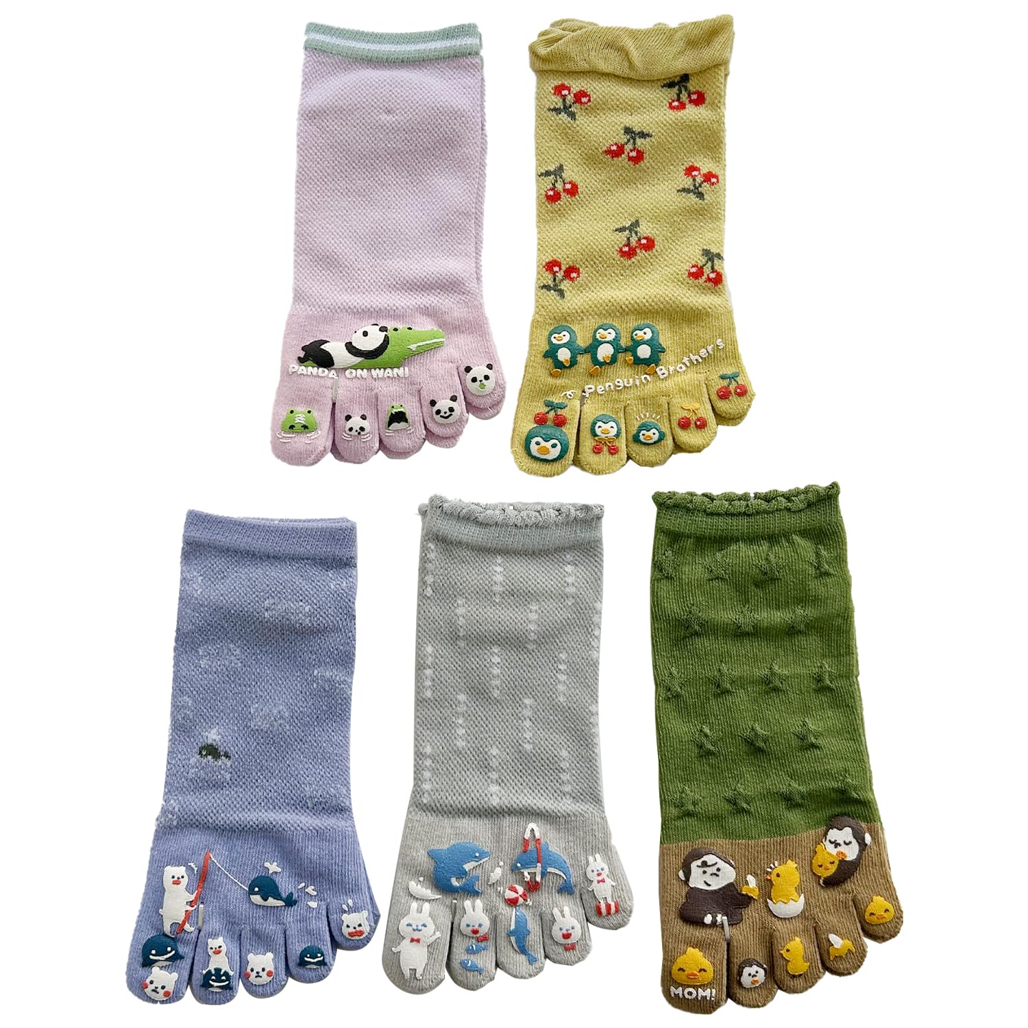 

Stream Market Women s Five-Toe Socks, Cute Sneaker Socks, Animal and Character Designs, Bulk Purchase, 5F-SNAS-B