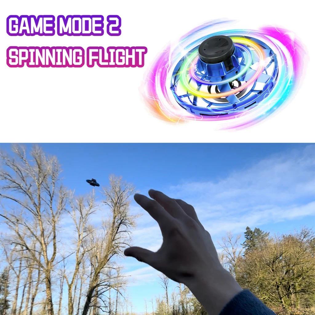 Flying Helicopter Spinner Fingertip Upgrade Flight Gyro Flyorb Hover Ball Mini Drone Aircraft Toy LED UFO Type Toy Kid Gift