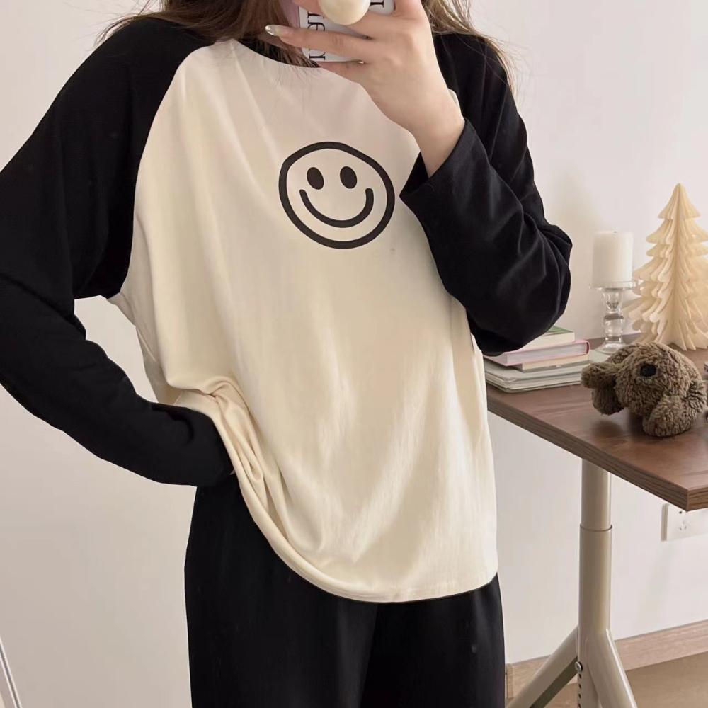 

Cute Home Service Suit Sport Jogging Suit 2PCS Pajamas Women s Spring and Autumn Long-sleeved Trousers Casual Wearable Two-piece Student XXL