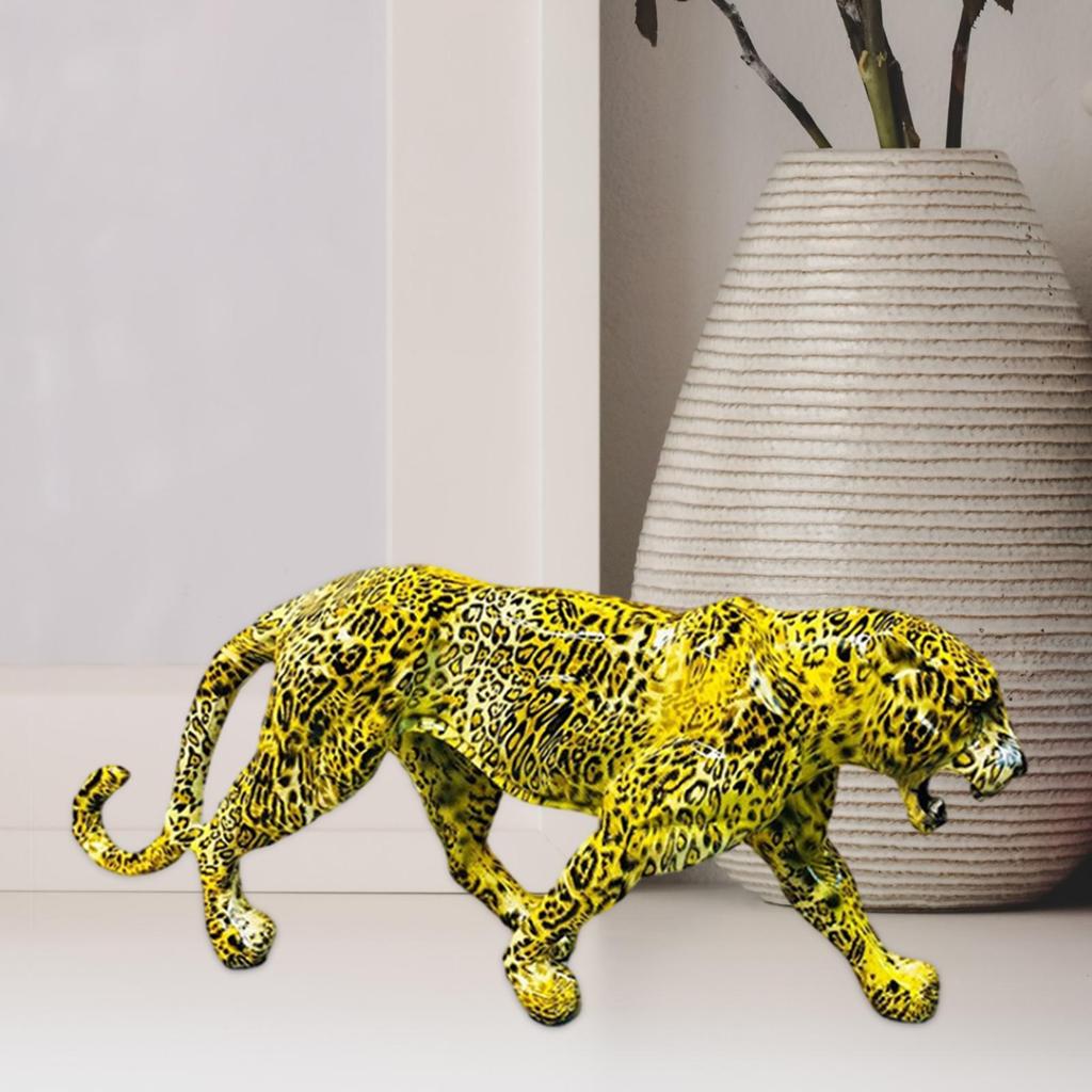 Leopard Statue Fashion Resin Craft Decorative Animal Statues Animal Statue for Home Cabinet Book Shelf Bedroom Decoration