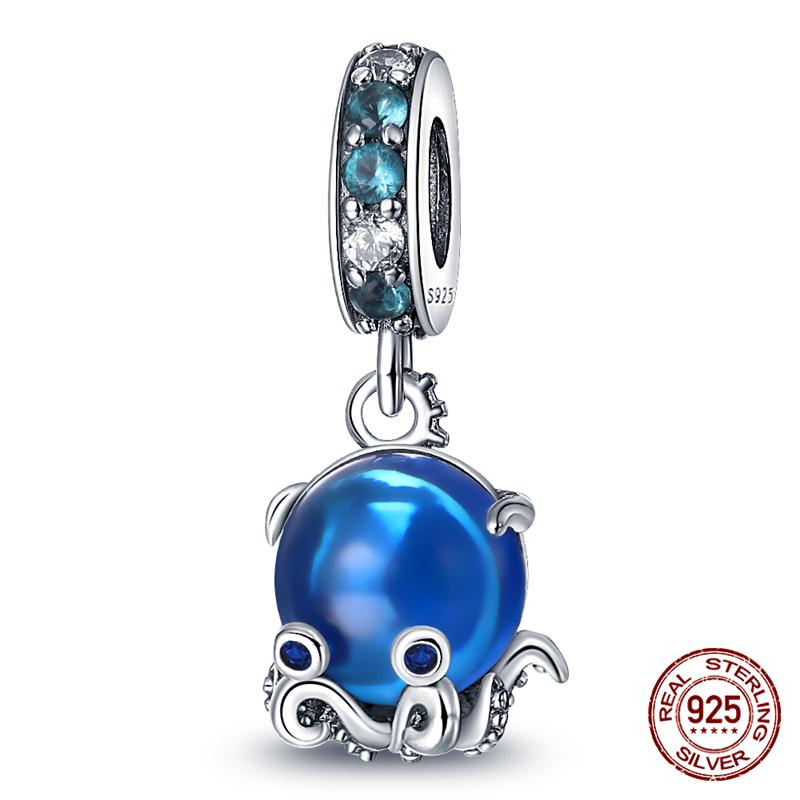100% Genuine 925 Sterling Silver Ocean Collection Seashell Turtle and Heels Charm Beaded for Original  Bracelet Bracelet
