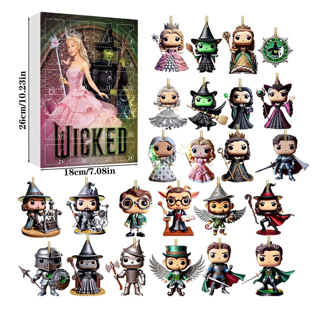 2D Flat Acrylic Hanging Calendar Box Advent Calendar Box Holiday Hanging Decoration