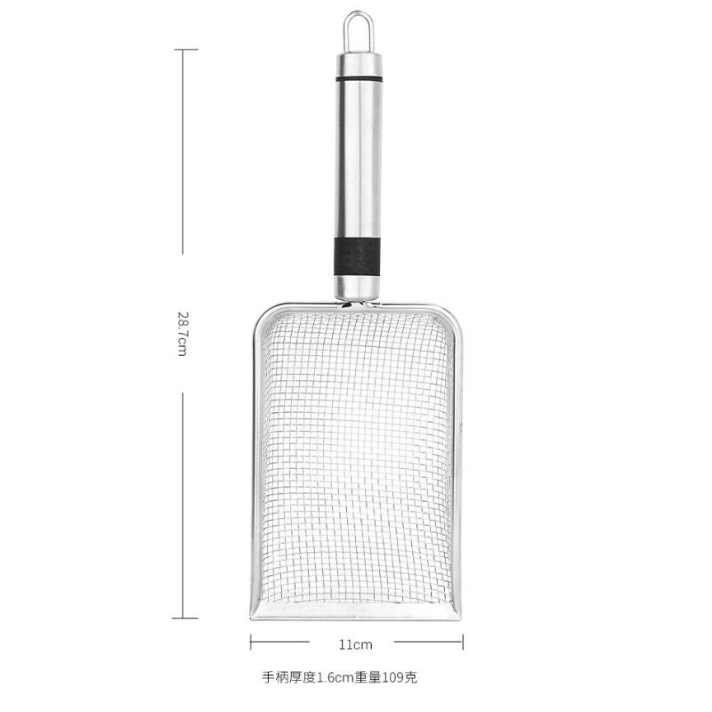 Stainless Steel Cat Litter Shovel Large Fine-pore Bentonite Mesh Shovel for Picking Up Toilet Feces Cat Pet Cleaning Tool