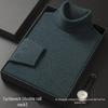 Men's High Neck Double Roll Wool Sweater - Soft, Warm, Solid Color, Close-Fitting Base Layer, Trendy Knitted Design