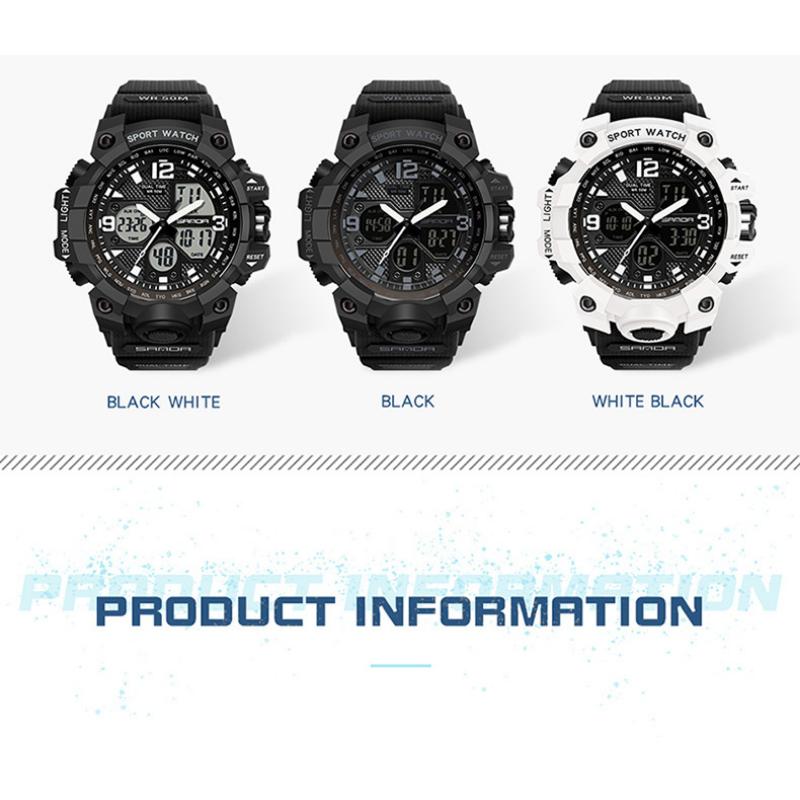 SANDA Neue einfache Mode Sport elektronische Uhr Nächte Licht Uhr Student Herrenuhr