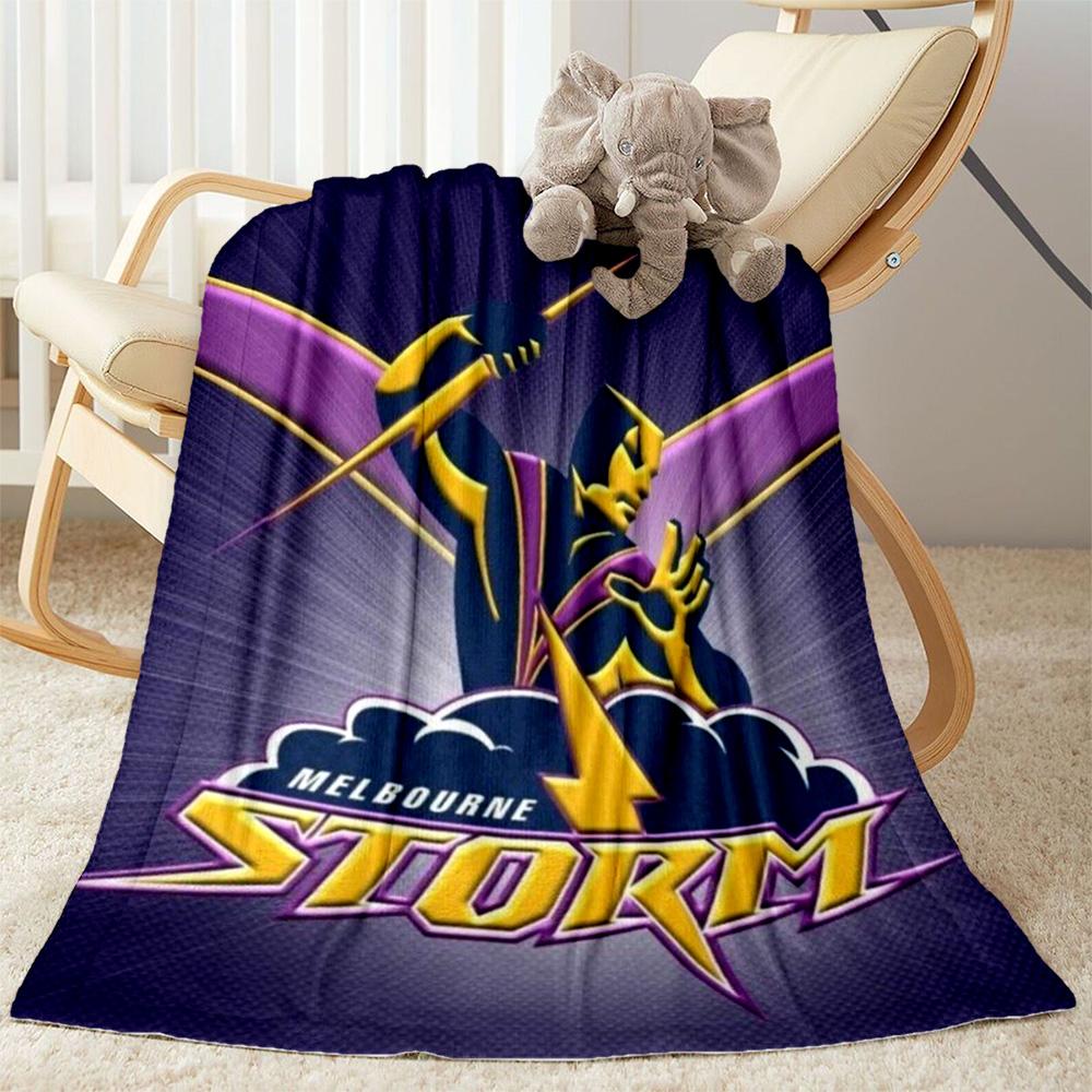 Coperte con logo della squadra Melbourne Storm Adatte per divani, viaggi, soggiorni anche un buon regalo per amici e familiari Adatte a tutte le stagioni.