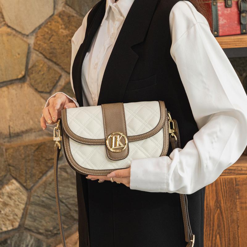 Cross-Border New Quilted Women's Bag Luxury Brand Saddle Bag Fashionable High-End Versatile Handbag Shoulder Crossbody Bag