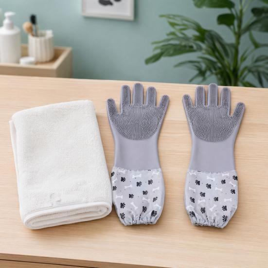 Pet Bathing Gloves, Silicone Hair Removal and Massage Gloves, High-Density Teeth Cleaning Gloves, Pet Grooming Gloves for Cats and Dogs