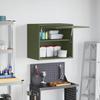 Wall Mounted Garage Cabinet with Gas Pressure Lift Door Olive Green
