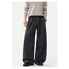 Mens Loose Retro Casual Drooping Straight Long Imitation Wool Trousers