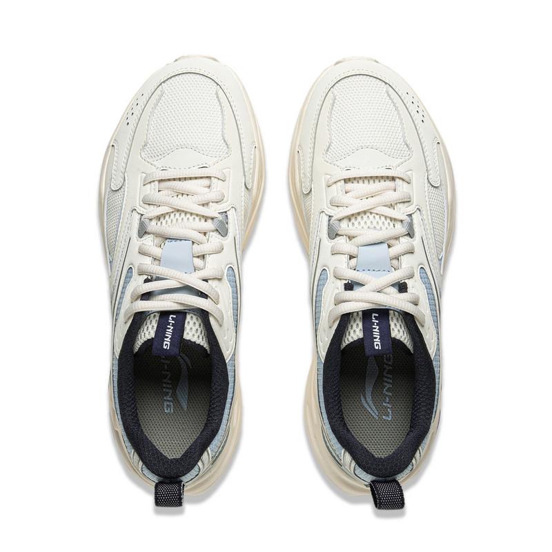 Li-Ning Synthetisches Leder Mesh Retro Mode Sportlich Leicht Abriebfest Erhöhte Höhe Low-Top Freizeitschuhe Damen Freizeitschuhe AGCU546-5