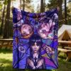 1PC Halloween Wednesday Outdoor Flannel Throw Blanket - HD Printed Lightweight Soft Warm All-Season Blanket for Sofa, Bed, Travel, Camping 051