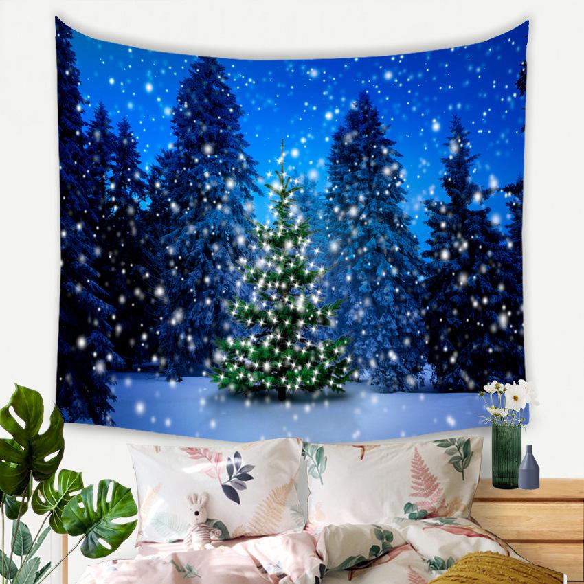 Christmas Tree Tapestry Full of Colorful Balls, Bedroom and Living Room Background Hanging Cloth