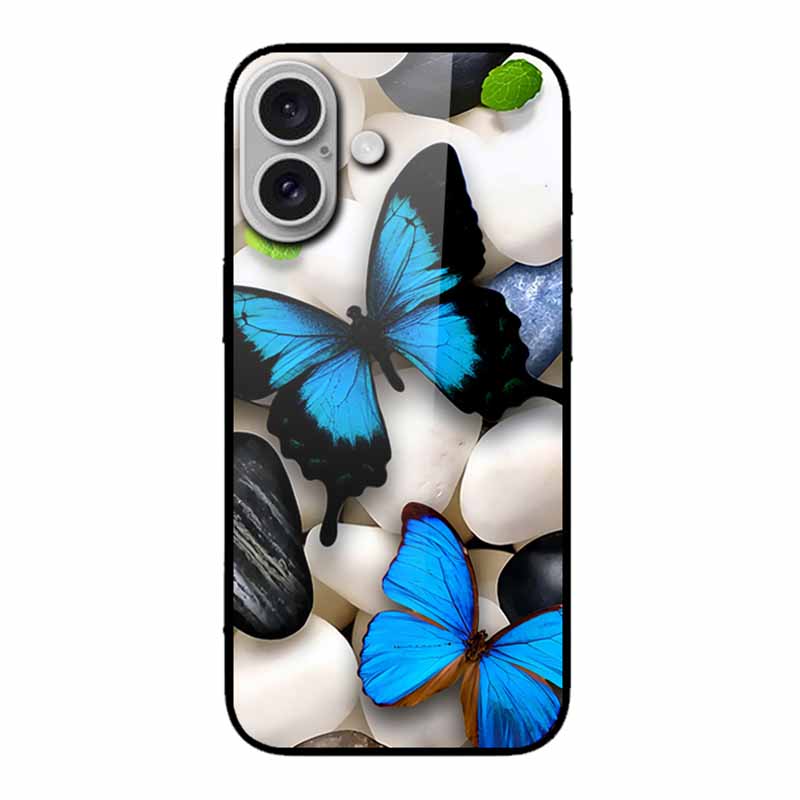 Glass Case For iphone 16 Plus 16Plus Coque Tempered Glass Hard Back Cover For iphone 16 Plus Phone Case Soft TPU Black Bumper