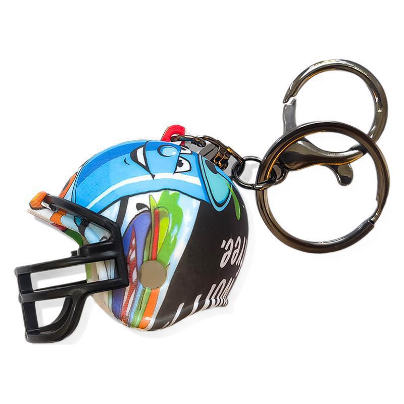 Portachiavi Casco da Rugby Stile Americano Giocattolo in Miniatura