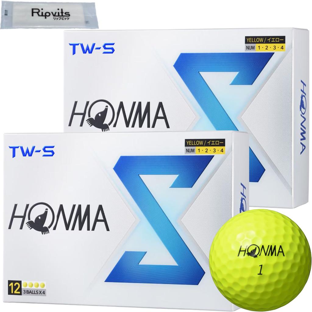Honma Golf BT2403 Yellow TOUR WORLD 2024 2 Dozen with Original Cleaning Sheet Set TW-S (24 Balls)