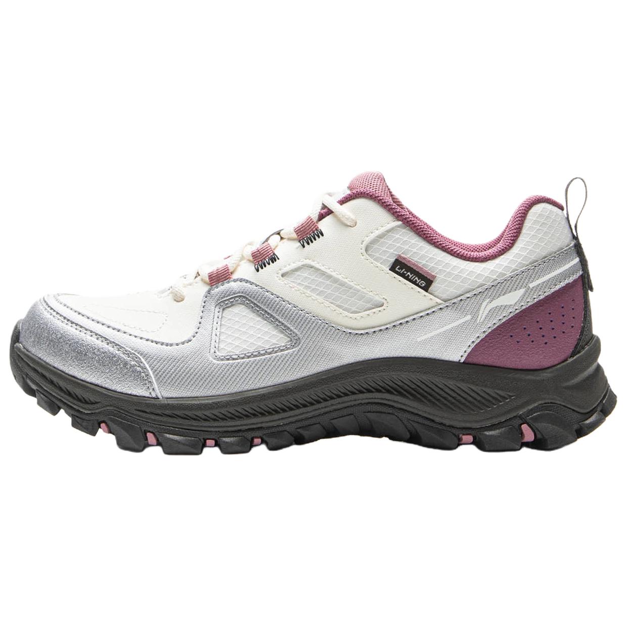 Li Ning Sports Life Collection Synthetic Leather Breathable Low top Casual Shoes Women s Ivory/Silver AGCV416-3 39