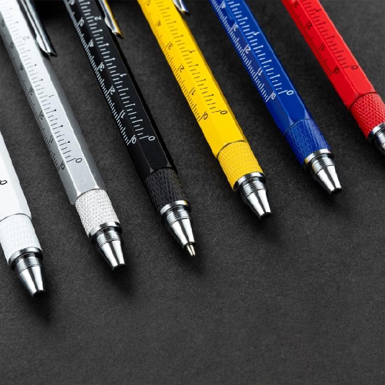 Multipurpose 7 In 1 Engineer Pen Writing Instrument With Sensitive Stylus Measurement Marks And Double Head Screwdriver
