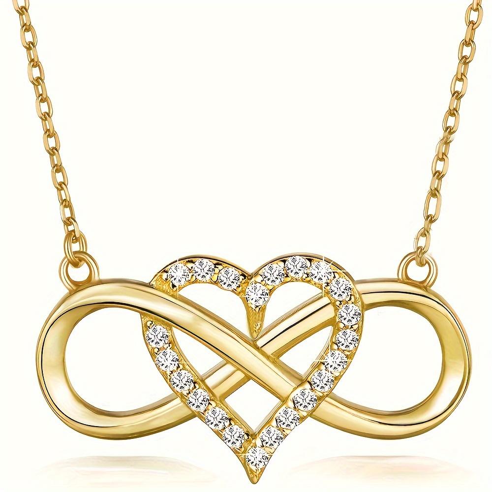 

Fashion Infinity Heart Pendant Necklace Synthetic Zircon Heart Infinity Jewelry Couples Valentine Anniversary Birthday Gift for Teenager