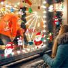 New Creative Christmas Cartoon Wall Sticker Shopping Mall Window New Year Holiday Decoration Painting Self-adhesive PVC Wallpaper