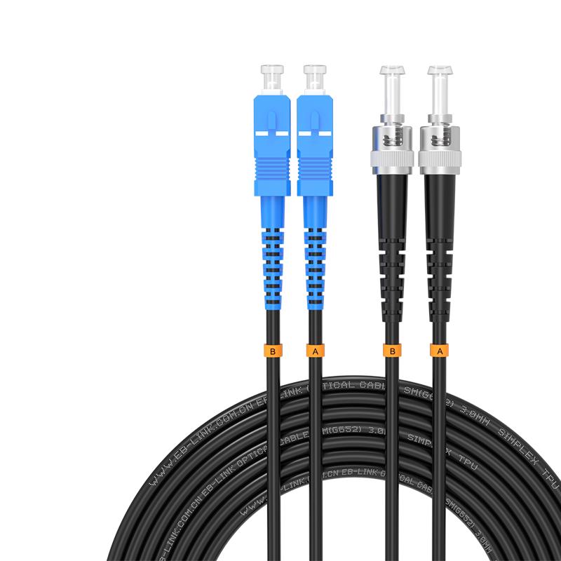 EB-LINK Outdoor Armored SC-ST Single-Mode Duplex Fiber Optic Patch Cable