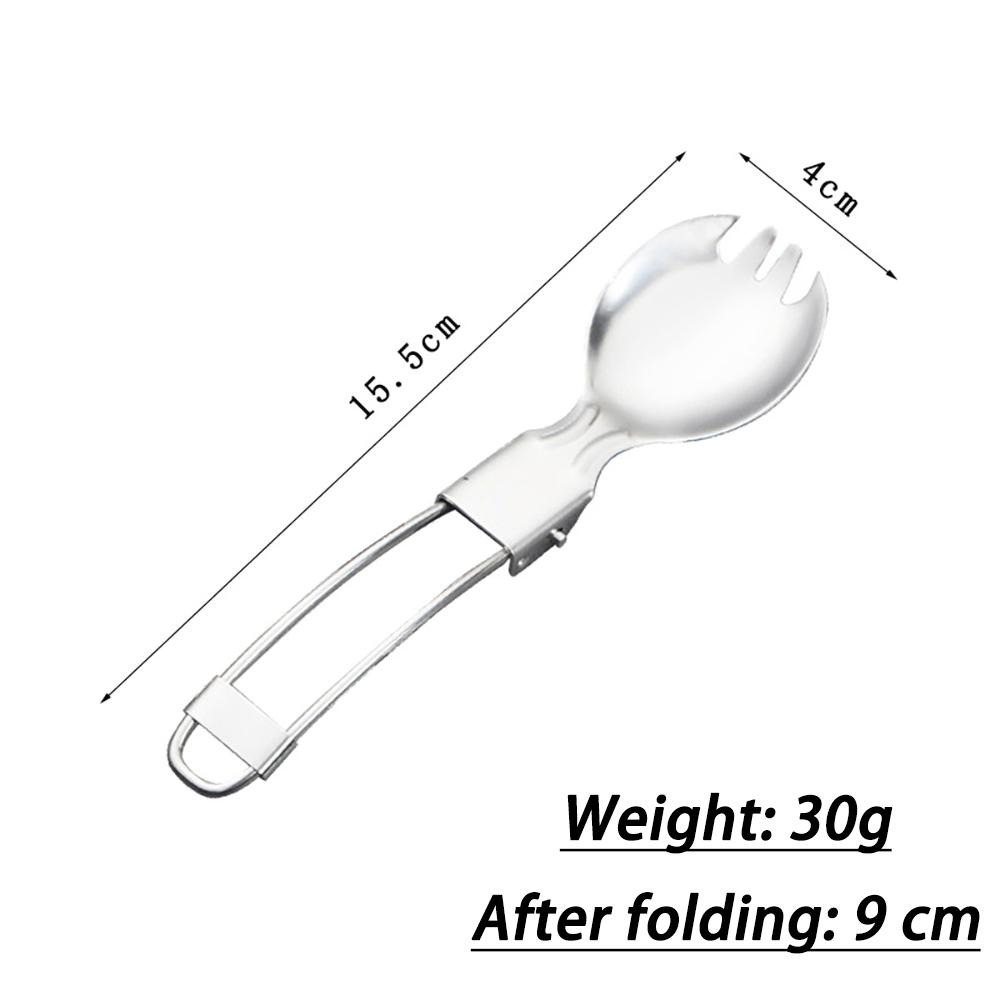 Stainless Steel Folding Spoon Folding Tableware Small Knife Salad Spoon with Fork Folding Spoon Outdoor Portable Set