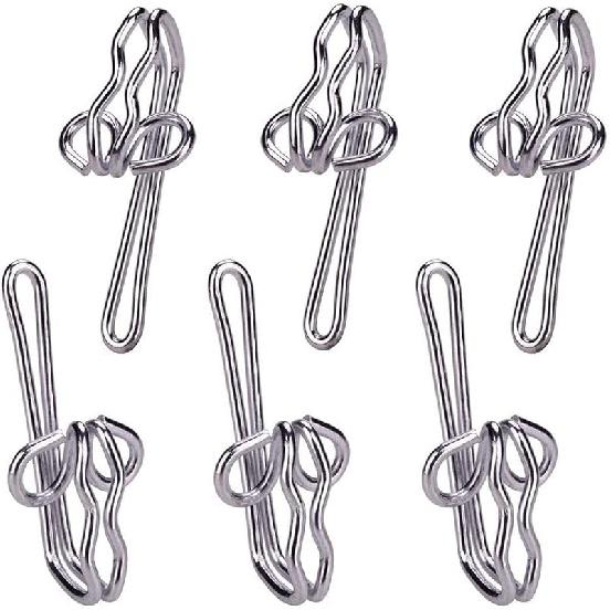 Metal Curtain Hooks, 100Pcs Drapery Hook Pins Stainless Steel Pin-on Hooks for Window Curtain, Shower Curtain, Door Curtain - Gold