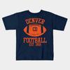 Boys Girls Soft Cotton Graphic Tees Denver Broncos Breathable Daily School Wear Kids T-Shirts