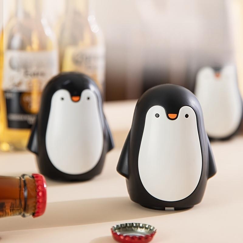Stainless Steel Penguin-Shaped Bottle Opener  Cute Black White Beer and Beverage Cap Lifter,Easy Press Design for Kitchen Dining Use
