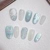 24Pcs Red Cat Eye Press On Nails Retro Gilded Rose Almond Short False Nails Set With Tools