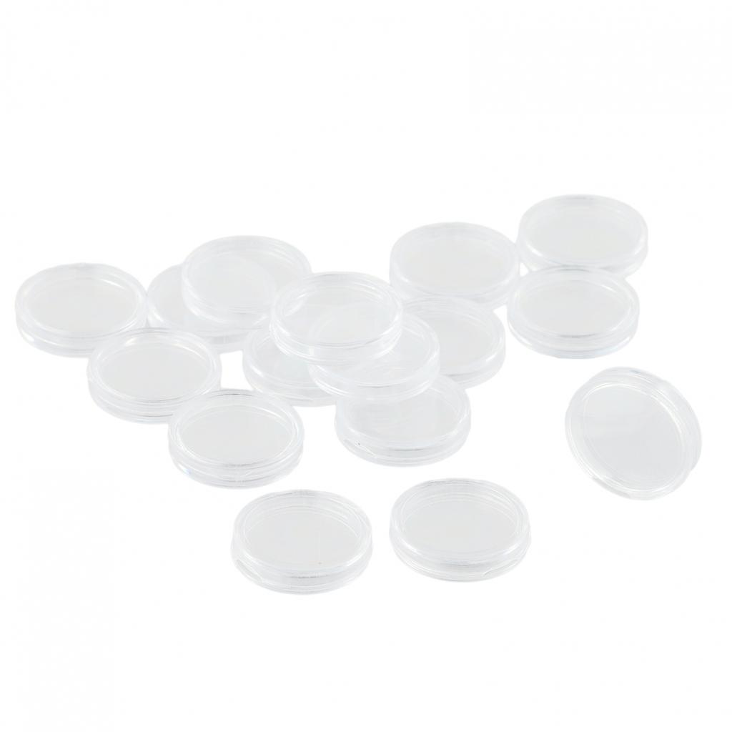 Round Coin Holders Clear Reusable Protect Display Capsules Transparent
