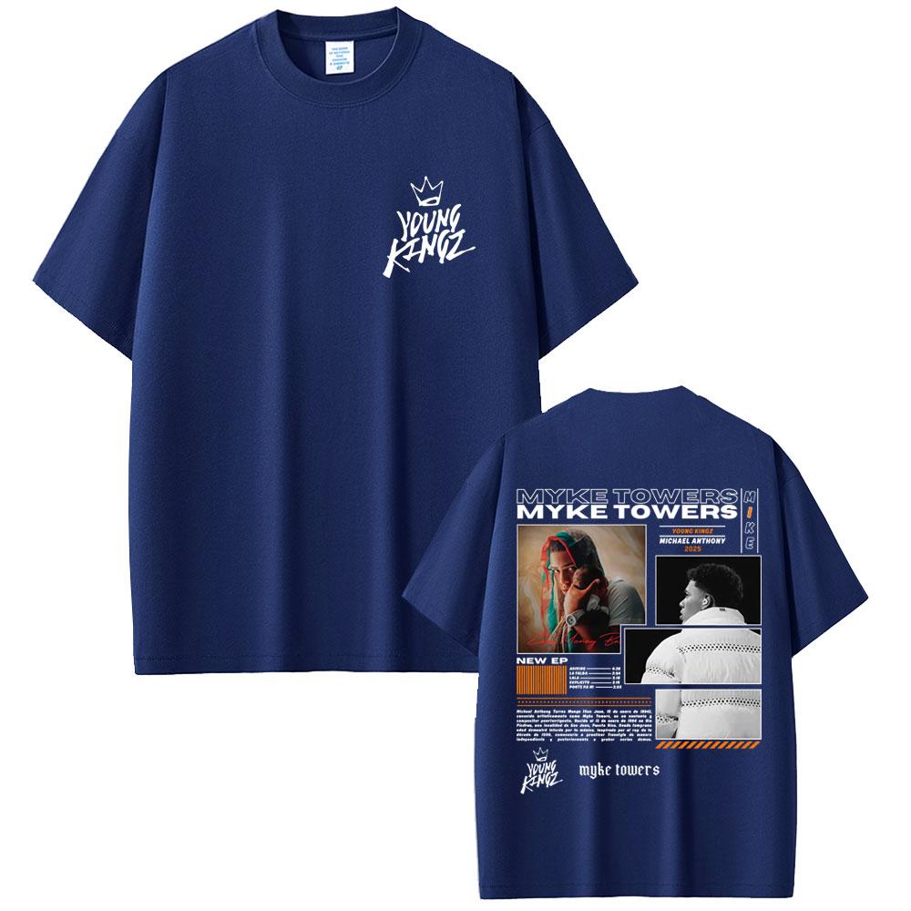 

2025 Summer Rapper Myke Towers Tshirt Male Hiphop Fashion Oversized Tshirt Cotton Casual Short Sleeve Tshirt 4XL