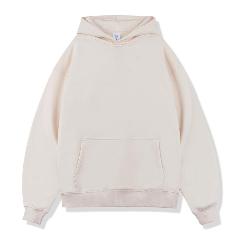 American Solid Color Velvet Hooded Sweatshirt for Men's Thick Loose Hooded Hoodie