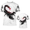 Tier Herren T-Shirt Sommer Kurzarm Skorpion 3D-Druck Lustige T-Shirts Mode Lässig Männlich Sportshirt Übergroße Herrenbekleidung