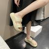 Thick-bottomed White Slippers for Women's Outer Wear Summer 2025 New Korean Version Fashionable Versatile One-word Drag Women's Casual Cool Slippers