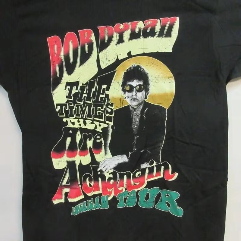 2026 Summer New Bob Dylan Time Magazine TShirt HighQuality Comfortable Casual Mens Roundneck Printed TShirt S