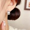 Elegant Geometric C-Shaped Zircon Earrings - Women's Fashionable Versatile Daily Accessory