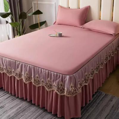 Verão fresco cor sólida colcha única peça estilo princesa rendas versátil cama surround casa proteção contra poeira capa