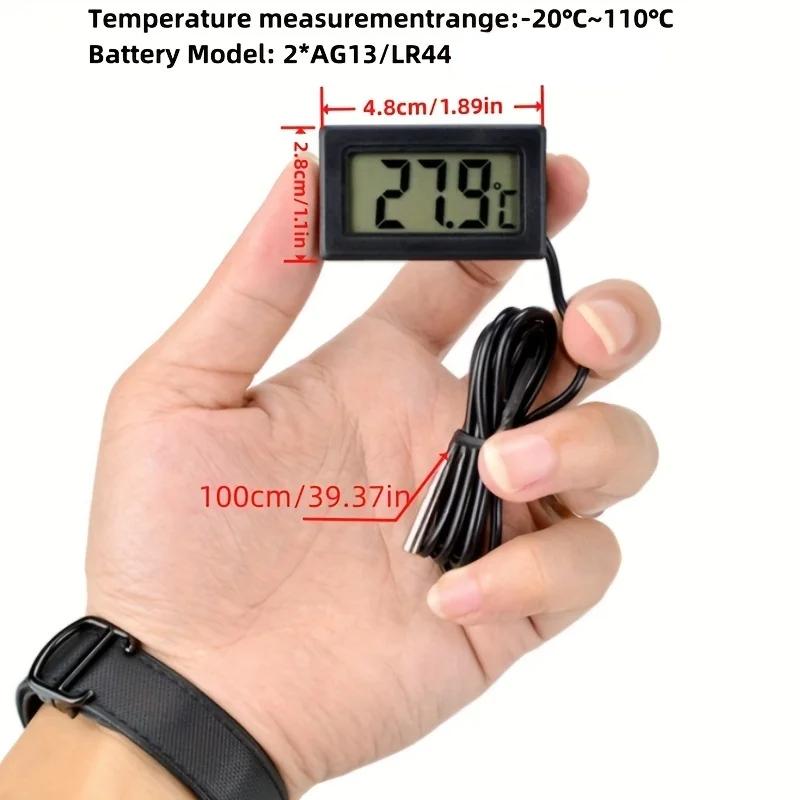 1pc Mini Digital LCD Thermometer With Probe Indoor Convenient Temperature Sensor For Aquarium Fish Tank Home Fridge Thermometer