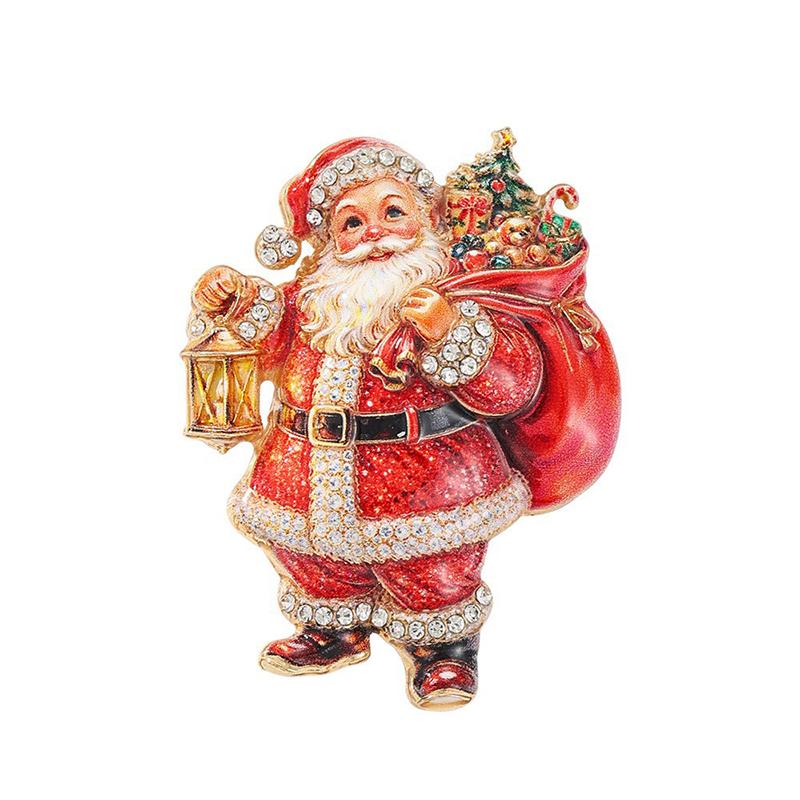 Christmas Themed Brooch Sparkly Rhinestone Cute Designs For Holiday Wear Christmas Party Gifts Fashion Jewelry