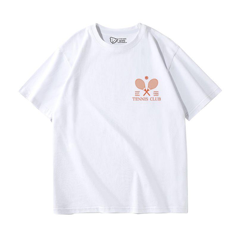 Tennis Club Tennis Short sleeve T-shirt Women 2025 New Summer Sports Pure Cotton Wide Loose Shoulder Half Sleeve