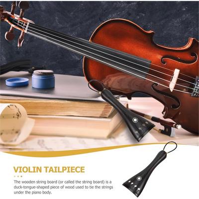 Violin Tailpiece Ebony Replacement String Board Violin Parts Accessory for Orchestral Strings Instrument4/4