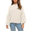 Damen Casual Pullover Einfarbig Lässiger Lockerer Pullover
